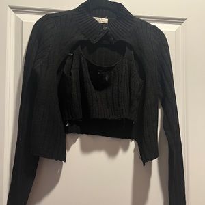 Cropped tank and cardigan set